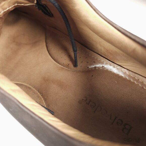 BELVEDERE Paris Mens Brown Leather Oxford Shoes Cap Toe Made In Brazil 14D - Picture 9 of 11